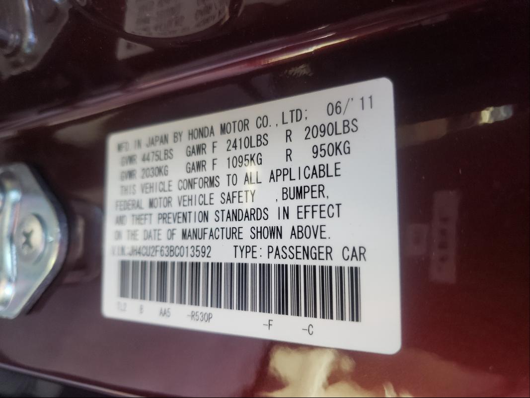 Photo 9 VIN: JH4CU2F63BC013592 - ACURA TSX 