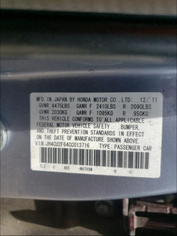 Photo 9 VIN: JH4CU2F64CC013716 - ACURA TSX TECH 