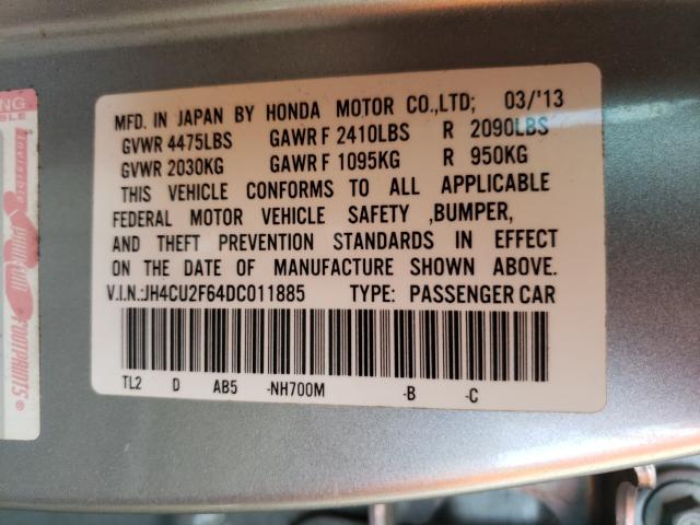 Photo 9 VIN: JH4CU2F64DC011885 - ACURA TSX TECH 