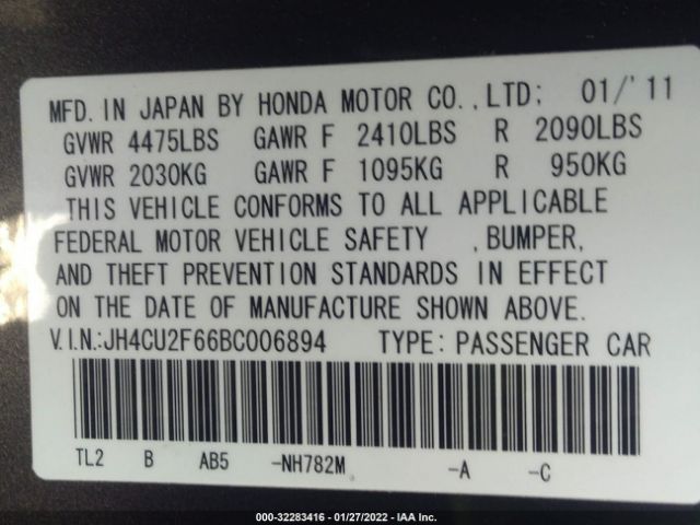 Photo 8 VIN: JH4CU2F66BC006894 - ACURA TSX 