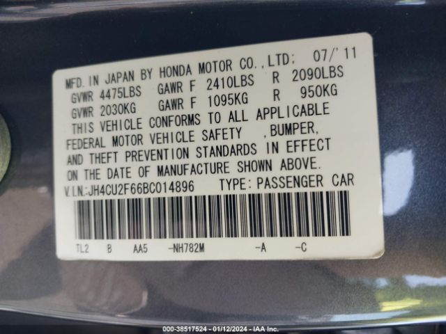 Photo 8 VIN: JH4CU2F66BC014896 - ACURA TSX 