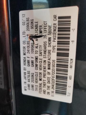 Photo 9 VIN: JH4CU2F67CC018036 - ACURA TSX TECH 