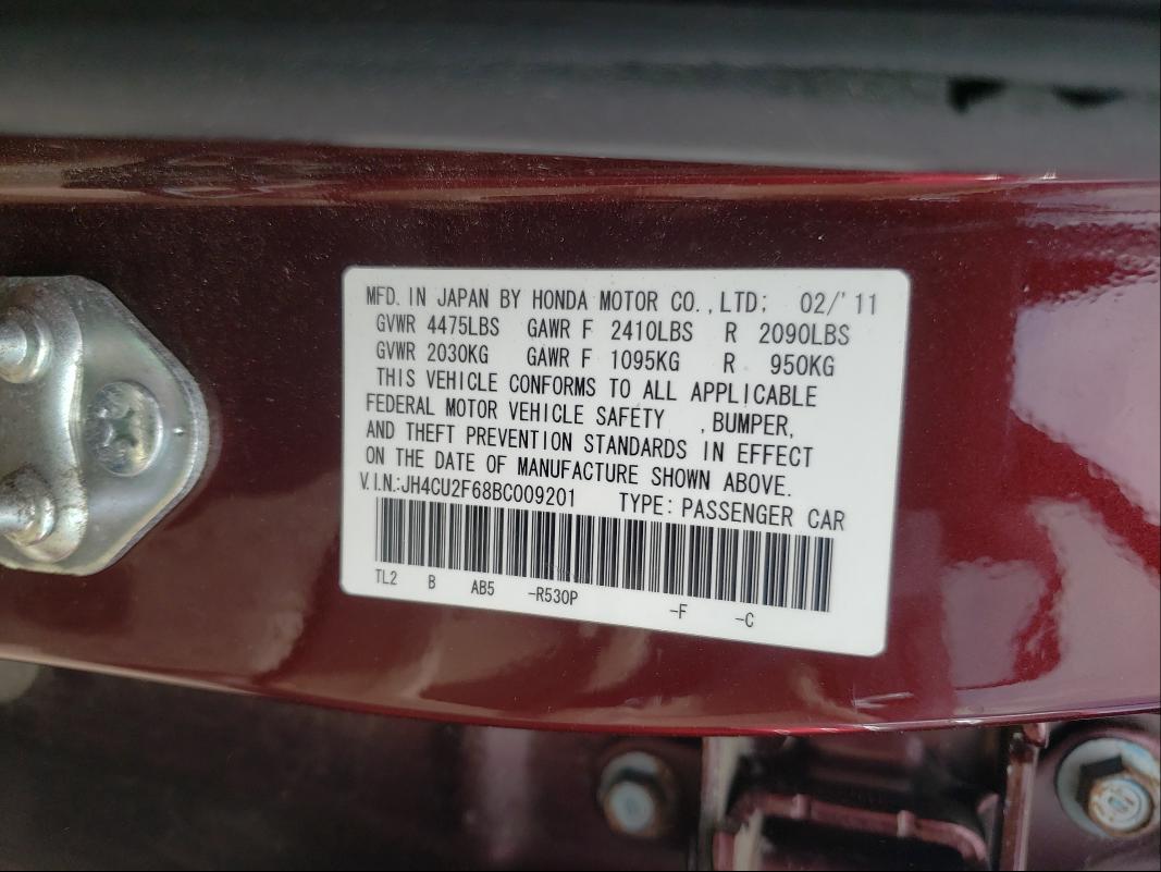 Photo 9 VIN: JH4CU2F68BC009201 - ACURA TSX 