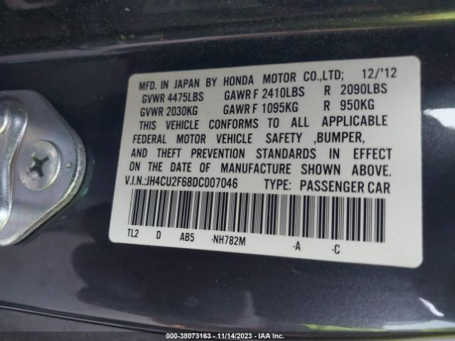 Photo 8 VIN: JH4CU2F68DC007046 - ACURA TSX 