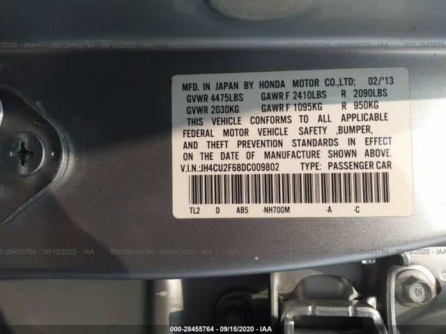 Photo 8 VIN: JH4CU2F68DC009802 - ACURA TSX 