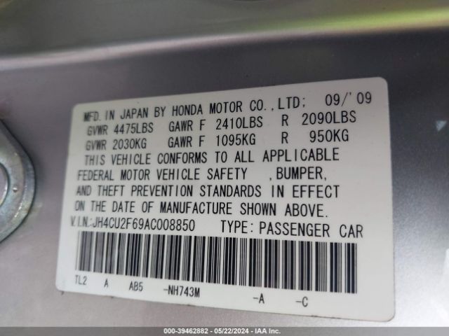 Photo 8 VIN: JH4CU2F69AC008850 - ACURA TSX 