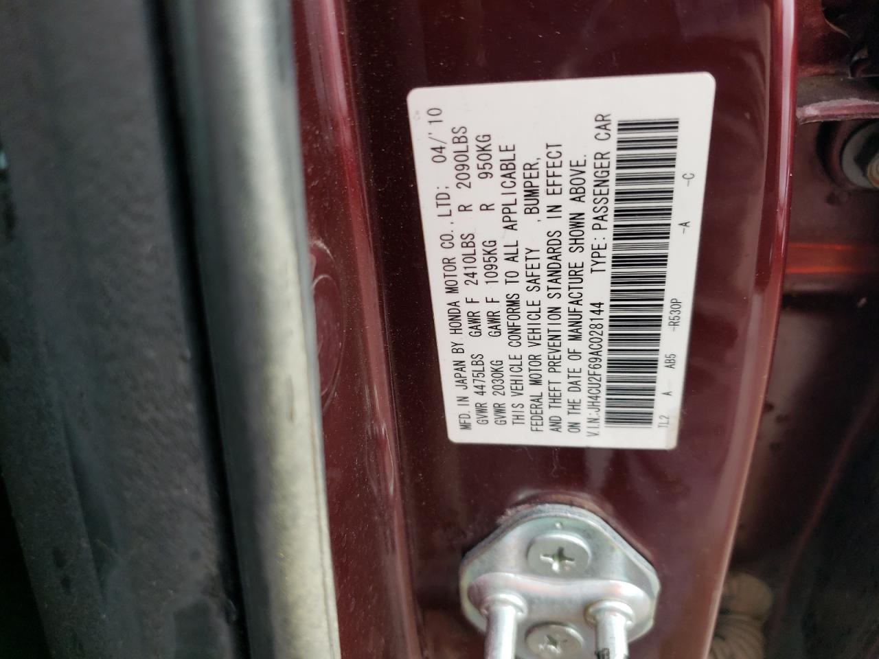 Photo 12 VIN: JH4CU2F69AC028144 - ACURA TSX 