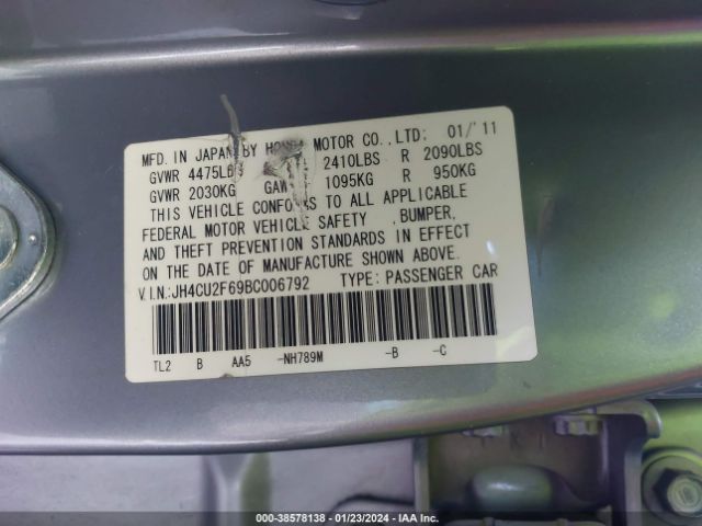 Photo 8 VIN: JH4CU2F69BC006792 - ACURA TSX 