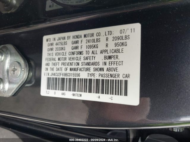 Photo 8 VIN: JH4CU2F69BC015556 - ACURA TSX 