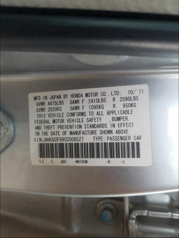 Photo 9 VIN: JH4CU2F69CC008527 - ACURA TSX TECH 