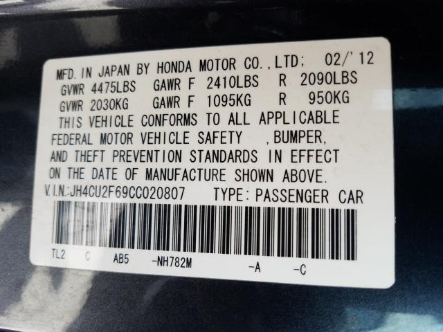 Photo 9 VIN: JH4CU2F69CC020807 - ACURA TSX TECH 