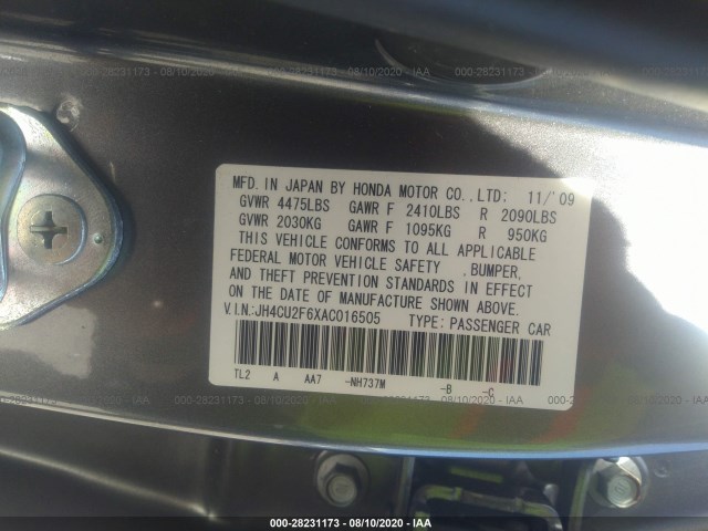 Photo 8 VIN: JH4CU2F6XAC016505 - ACURA TSX 