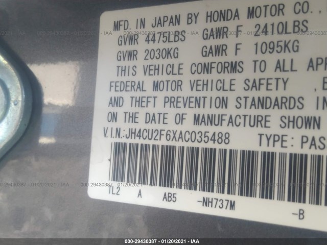 Photo 8 VIN: JH4CU2F6XAC035488 - ACURA TSX 