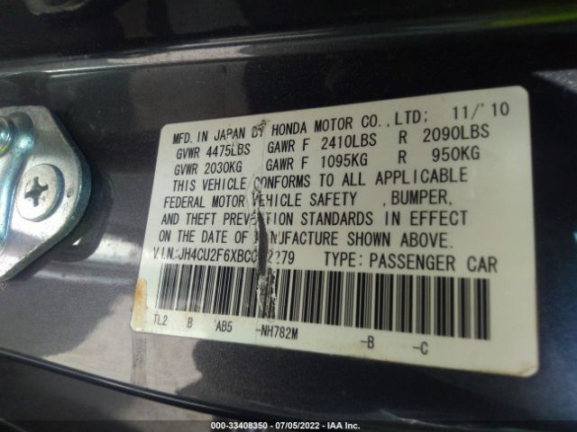 Photo 8 VIN: JH4CU2F6XBC002279 - ACURA TSX 