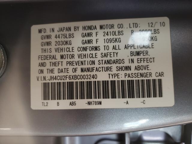 Photo 9 VIN: JH4CU2F6XBC003240 - ACURA TSX 