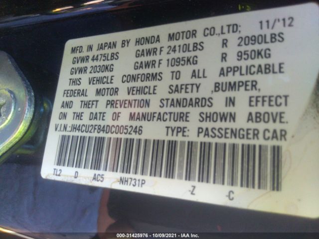 Photo 8 VIN: JH4CU2F84DC005246 - ACURA TSX 