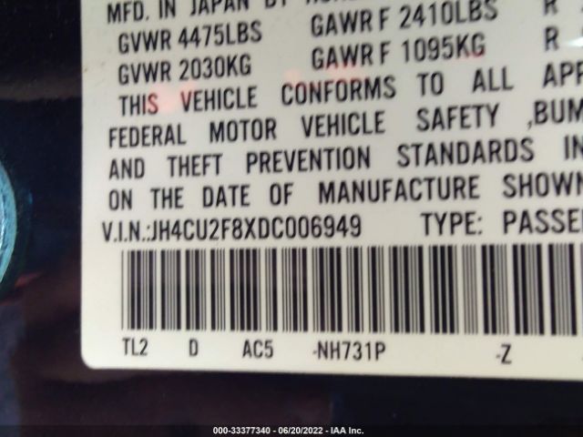 Photo 8 VIN: JH4CU2F8XDC006949 - ACURA TSX 