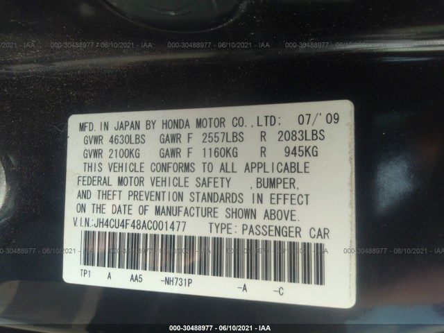 Photo 8 VIN: JH4CU4F48AC001477 - ACURA TSX 