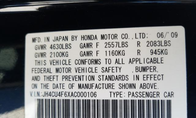 Photo 9 VIN: JH4CU4F6XAC000106 - ACURA TSX 