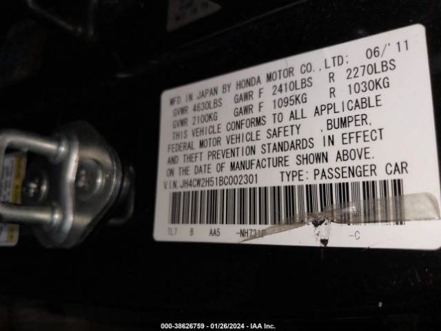 Photo 8 VIN: JH4CW2H51BC002301 - ACURA TSX 