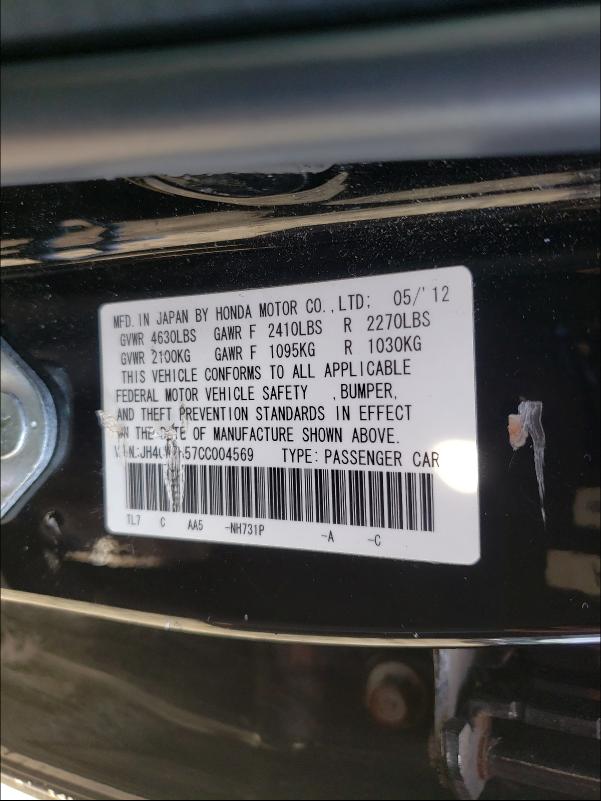 Photo 9 VIN: JH4CW2H57CC004569 - ACURA TSX 