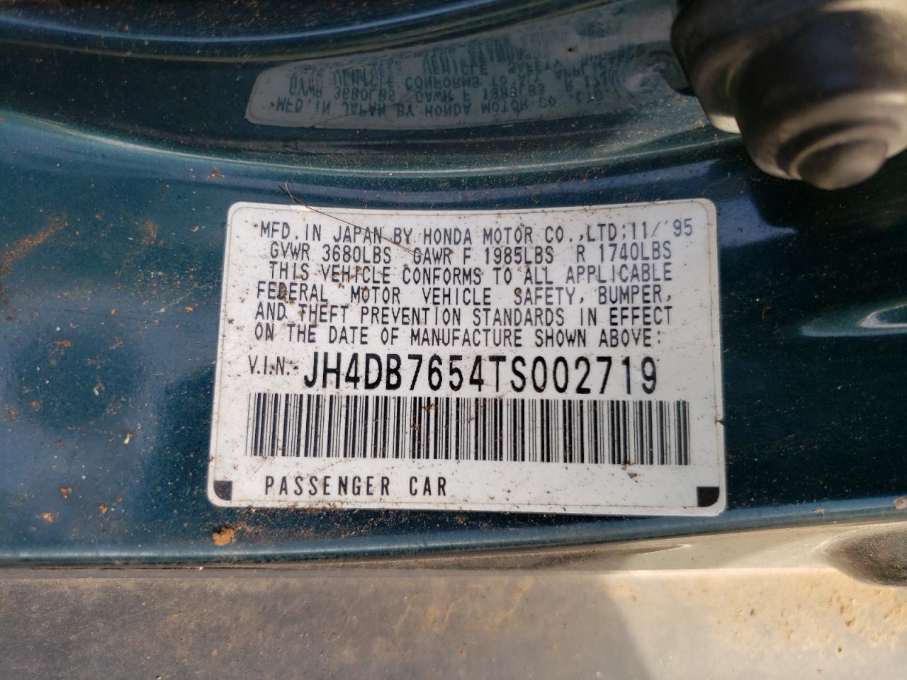 Photo 11 VIN: JH4DB7654TS002719 - ACURA INTEGRA 