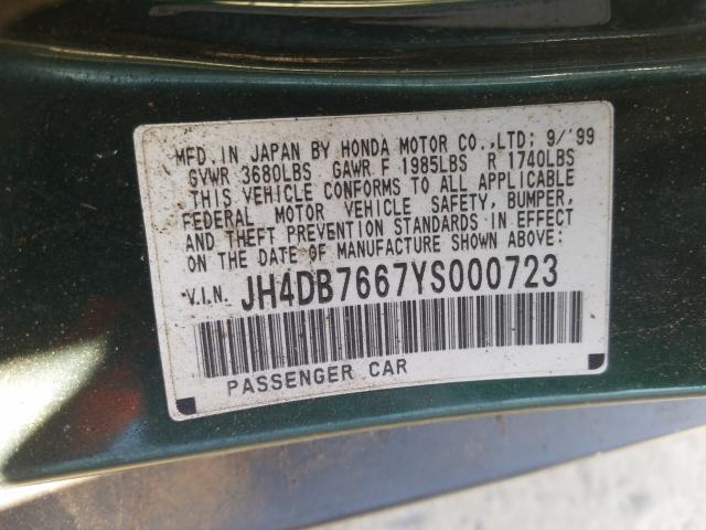 Photo 9 VIN: JH4DB7667YS000723 - ACURA INTEGRA 