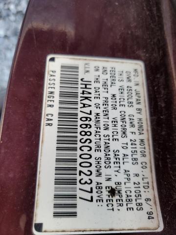 Photo 11 VIN: JH4KA7668SC002377 - ACURA LEGEND L 