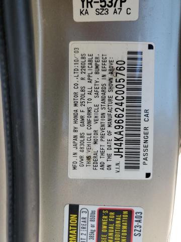 Photo 12 VIN: JH4KA96624C005760 - ACURA RL 