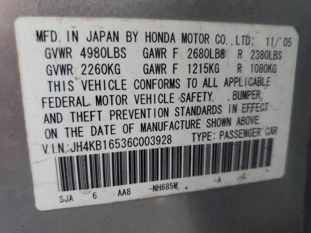 Photo 11 VIN: JH4KB16536C003928 - ACURA RL 