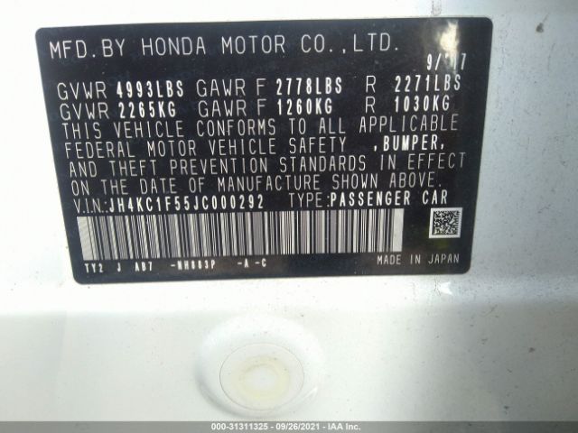 Photo 8 VIN: JH4KC1F55JC000292 - ACURA RLX 