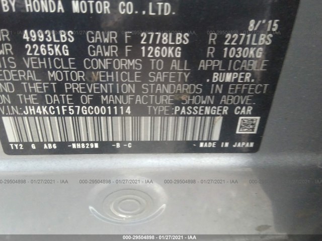 Photo 8 VIN: JH4KC1F57GC001114 - ACURA RLX 