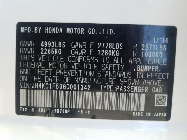 Photo 9 VIN: JH4KC1F59GC001342 - ACURA RLX TECH 