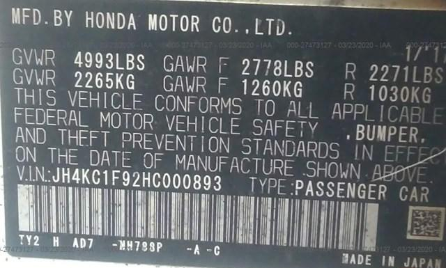 Photo 8 VIN: JH4KC1F92HC000893 - ACURA RLX 