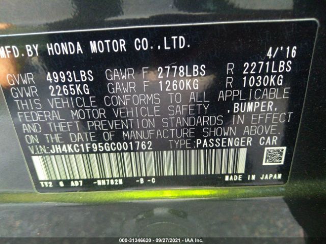 Photo 8 VIN: JH4KC1F95GC001762 - ACURA RLX 