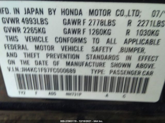 Photo 8 VIN: JH4KC1F97FC000689 - ACURA RLX 