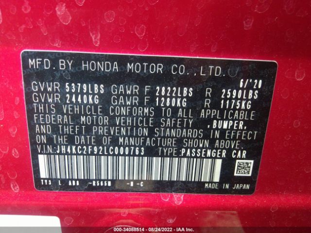 Photo 8 VIN: JH4KC2F92LC000763 - ACURA RLX 