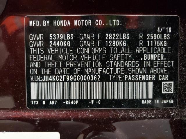 Photo 9 VIN: JH4KC2F99GC000362 - ACURA RLX SPORT 