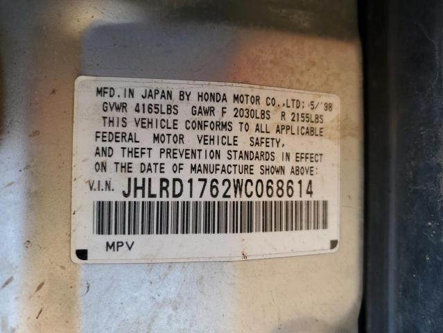 Photo 12 VIN: JHLRD1762WC068614 - HONDA CR-V EX 