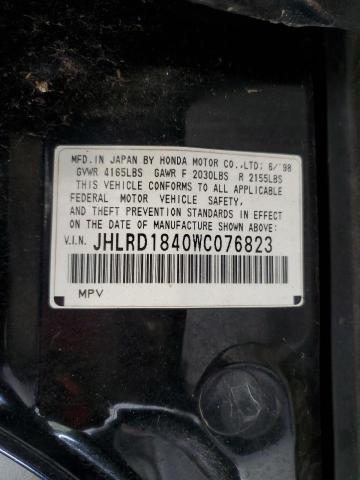 Photo 12 VIN: JHLRD1840WC076823 - HONDA CRV 