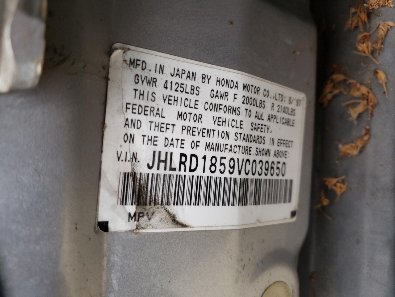 Photo 12 VIN: JHLRD1859VC039650 - HONDA CR-V 