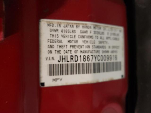 Photo 11 VIN: JHLRD1867YC009916 - HONDA CRV 