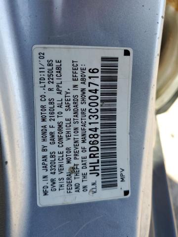 Photo 12 VIN: JHLRD68413C004716 - HONDA CRV 