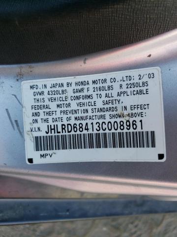 Photo 12 VIN: JHLRD68413C008961 - HONDA CRV 