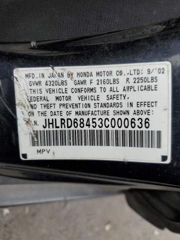 Photo 11 VIN: JHLRD68453C000636 - HONDA CRV 