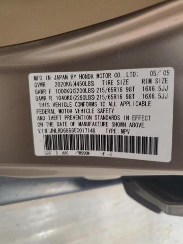 Photo 12 VIN: JHLRD68565C017148 - HONDA CR-V LX 