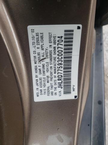 Photo 12 VIN: JHLRD77593C007704 - HONDA CRV 