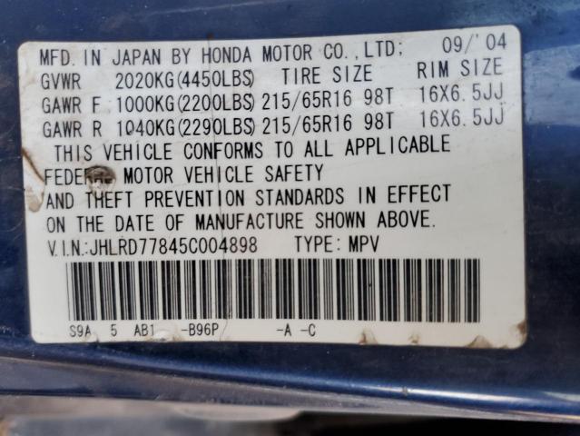 Photo 12 VIN: JHLRD77845C004898 - HONDA CRV 