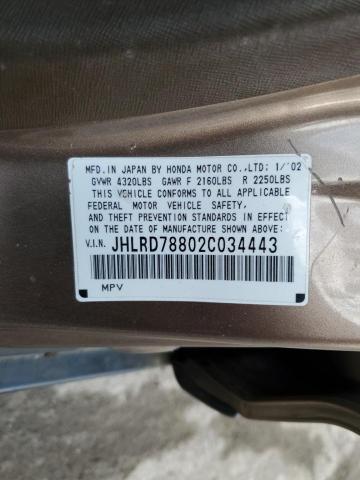 Photo 11 VIN: JHLRD78802C034443 - HONDA CR-V EX 