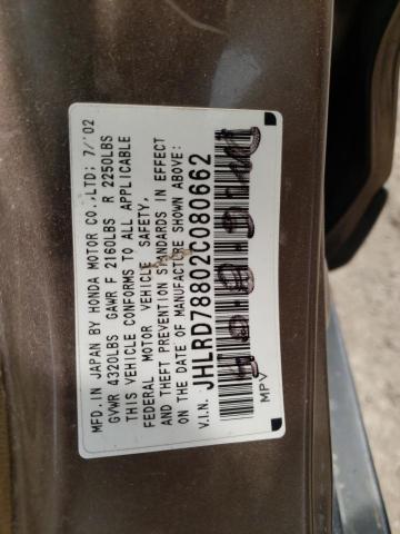 Photo 11 VIN: JHLRD78802C080662 - HONDA CRV 